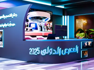 Modern Arabic Exhibition Booth with Interactive Displays 3D model
