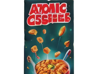 Atomic Crispies SciFi Cereal Box Low-poly 3D model