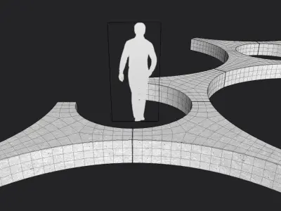 Modular Bench M01 Low-poly 3D model