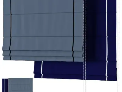 Roman Curtains 145 Dihin Home Modern Solid Color 3D model