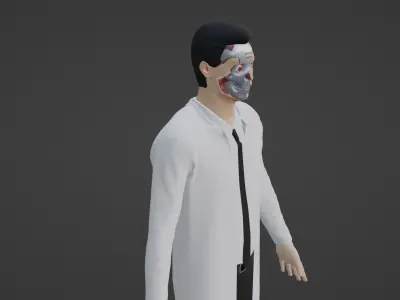 Cyber Doctor - Robot Man Low-poly 3D model