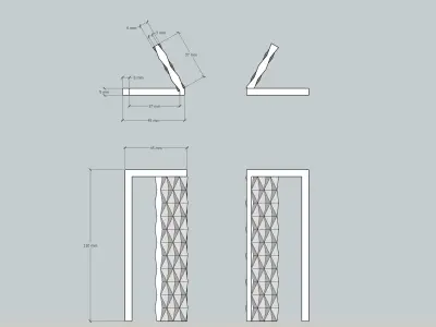 Parametric Door for 3Dprint 45 x 110 mm 3D print model