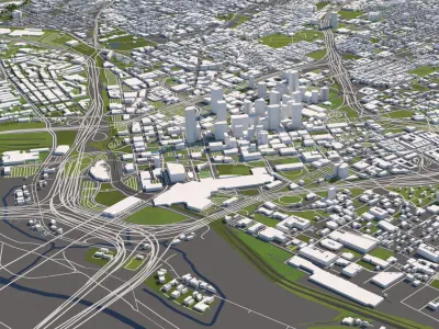 Dallas 50x50km 3D City Map 3D model