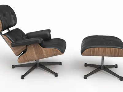  Eames Lounge Chair Oak Black With Ottoman 