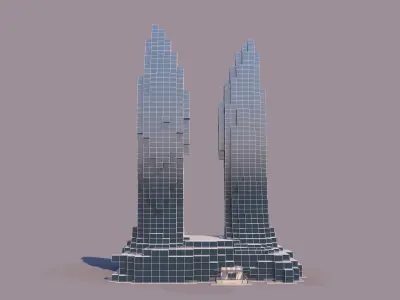 0184 - Skyscraper Architecture 3D Project - 2D Drawings 3D model