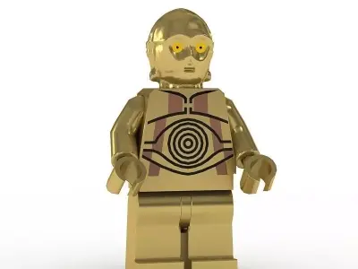 LEGO Minfigure C3PO 3D model
