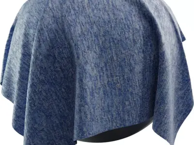 Heathered Blue Knit Fabric Texture