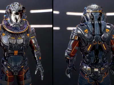 Sci-Fi Armor 7 Low-poly 3D model