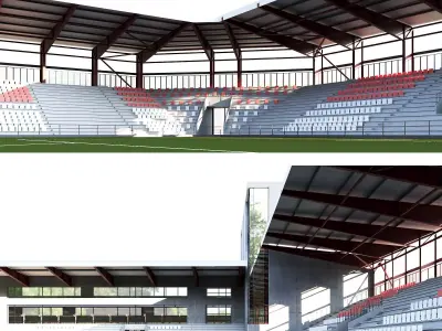 Football Stadium Low-poly 3D model 69