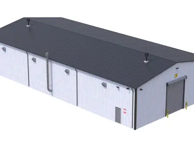 3 Industrial Buildings 3D Model Pack