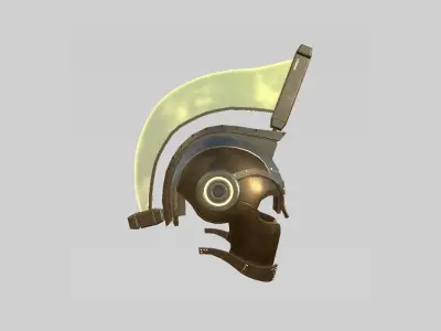 SciFi Spartan Helmet 03 Bronze - Character Design Low-poly 3D model