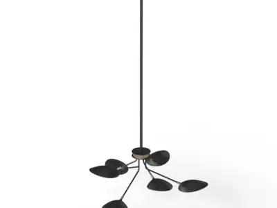 Scan 6 Light LED Pendant 21696BKSBR 3D model