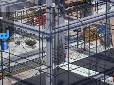construction site 3D model Textured