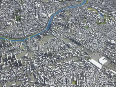 Daegu Low-poly 3D model