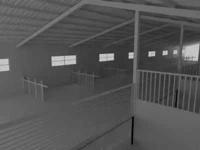 Horse Stable Low-poly 3D model