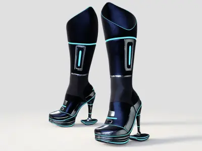 Female Boots Sci-Fi High Tech 3D model