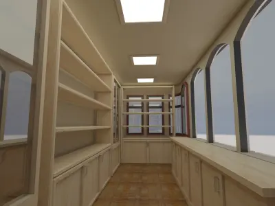 Vintage Tram Style Kiosk 3D model