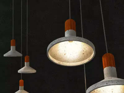 Bamboo Ceiling Light 3D model
