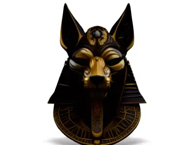 Stylized Anubis Head Wall Decor Low-poly 3D model