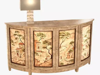 Nancy Corzine Harelequin Demilune Buffet vaughan Cartagena Lamp  3D model