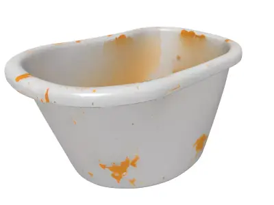 Dirty Industrial Utility Wash Basin Low-poly 3D model