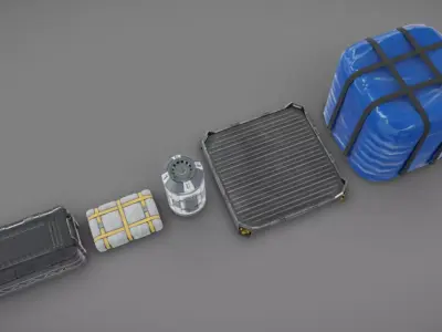 SciFi Containers Low-poly 3D model purchase