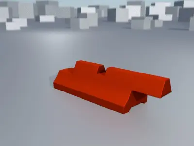 White and Red Road Traffic Barrier - Part 2 - Low-poly 3D model