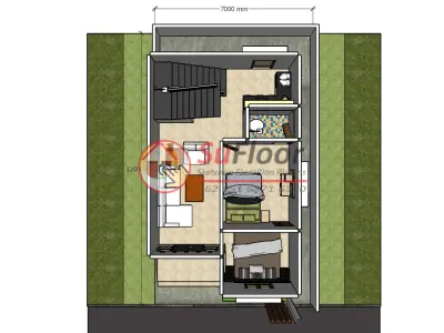 House 6x11m code 448- Sketchup 3D model 3D model 3D model