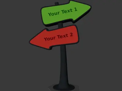 Cartoon Street Signs Low-poly 3D model