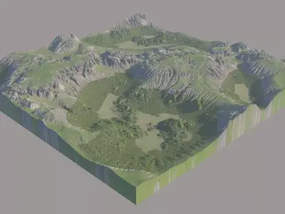 Scottish Highland with grass and moss 3D model