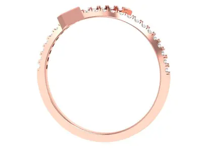 Solitaire Women Light Weight Princess Stone Band Ring 3D print model order