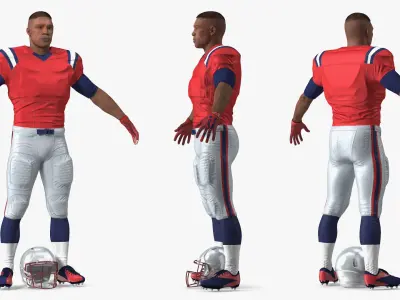  Black American Football Player in A-Pose Fur 