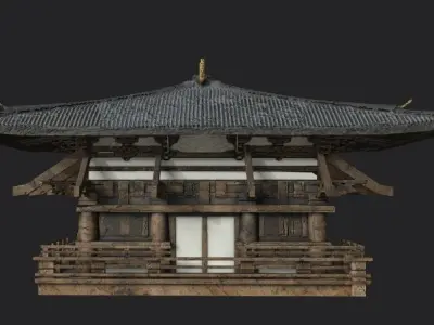 japanese house-PBR Low-poly 3D model Low-poly 3D model
