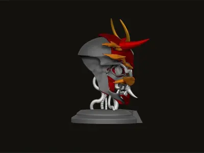 cyberpunk 2077 samurai metal skull model with stand 3D print model