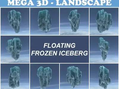 Low poly Floating Frozen Iceberg 211207 Low-poly 3D model