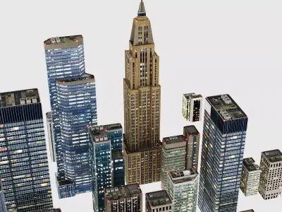 Skyscraper Series Low-poly 3D model