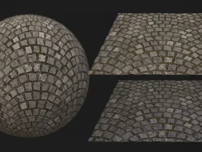 COBBLESTONE PAVEMENT PBR SEAMLESS TEXTURE 3D model