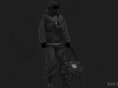 Street Outfit Marvelous designer Clo3d OBJ mtl FBX ZPRJ  A POSE 3D model