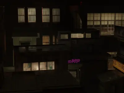 Dark city 2 Low-poly 3D model