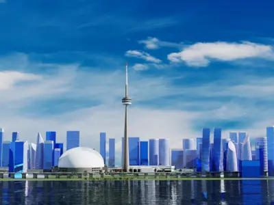 CN Tower Toronto City Canada 3D model