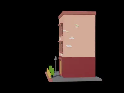 Free Low poly building Free low-poly 3D model