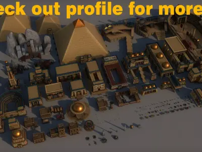 Ancient Egyptian Building Low-poly 3D model order