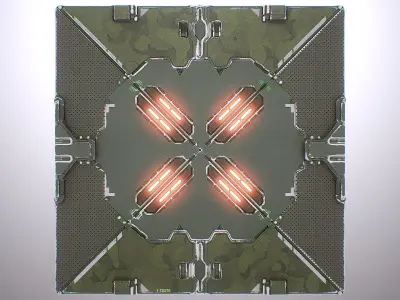 PBR Sci-Fi Spaceship Texture 05 Low-poly 3D model