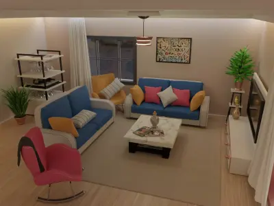 Living Room 3d Model Free 3D model purchase