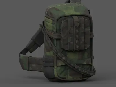 Backpack military combat soldier armor scifi Generic camp human  Low-poly 3D model