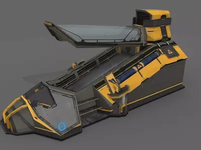 Sci Fi Cryo Pod Low-poly 3D model