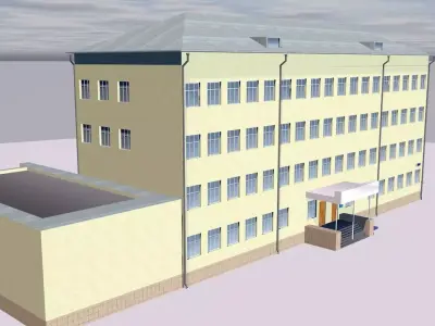 Hospital building with two floors 3D model