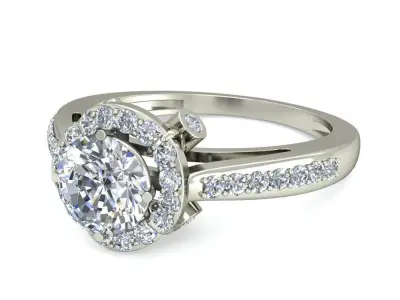Women Wedding Engagement Ring 3D print model 10