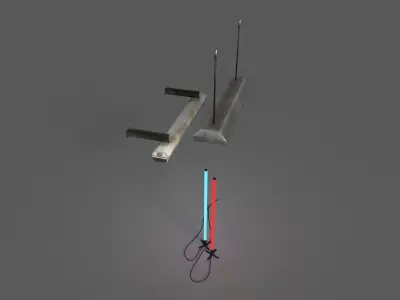Industrial Lights Low-poly 3D model