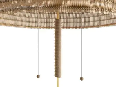 1950s Mid-Century Modern Brass Floor Lamp 3D model